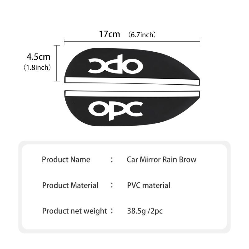 For Opel 2Pcs Car Logo Sun Visor Rearview Mirror Rain Eyebrow Shield Sticker Mokka Astra H G J Corsa Zafira Insignia Meriva OPC