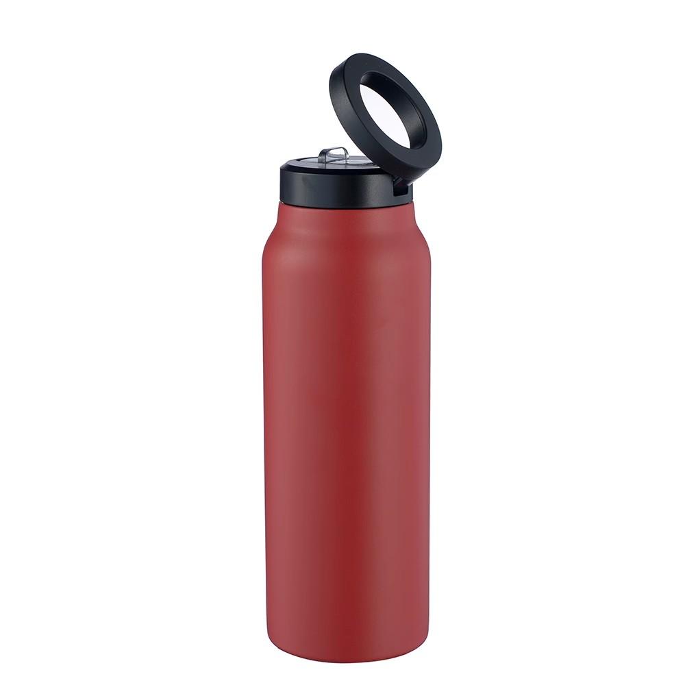 710ml Insulated Water Bottle with Phone Mount Durable Leakproof Stainless Steel Sports Bottle for Outdoor Trip Household Camping