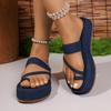 Large Size 2025 New Thick-soled Muffin Slippers Wear Versatile Toes Beach Flip-flops Sandals Women's Spot