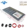 141/202pcs 4-36mm Flat Washer Red Steel Paper Fiber Insulation Washer O-Ring Flat Ring Seal Fastener Spacer Tools Set