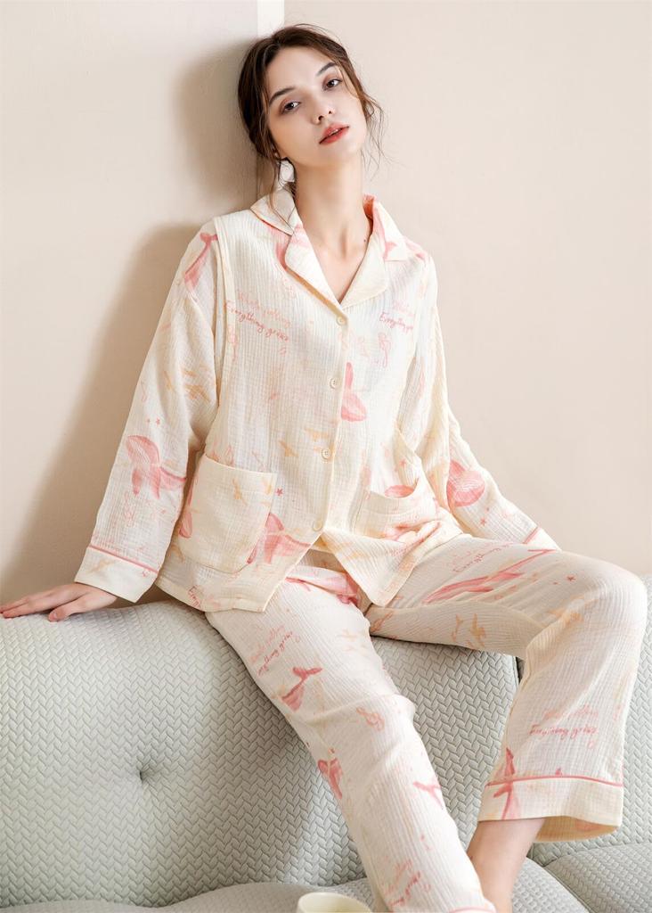 Nursing Maternity Room Summer Maternity Cotton Open Nursing Long Nursing Open Front Pajamas for Maternity Hospital Maternity Maternity Room Wear
