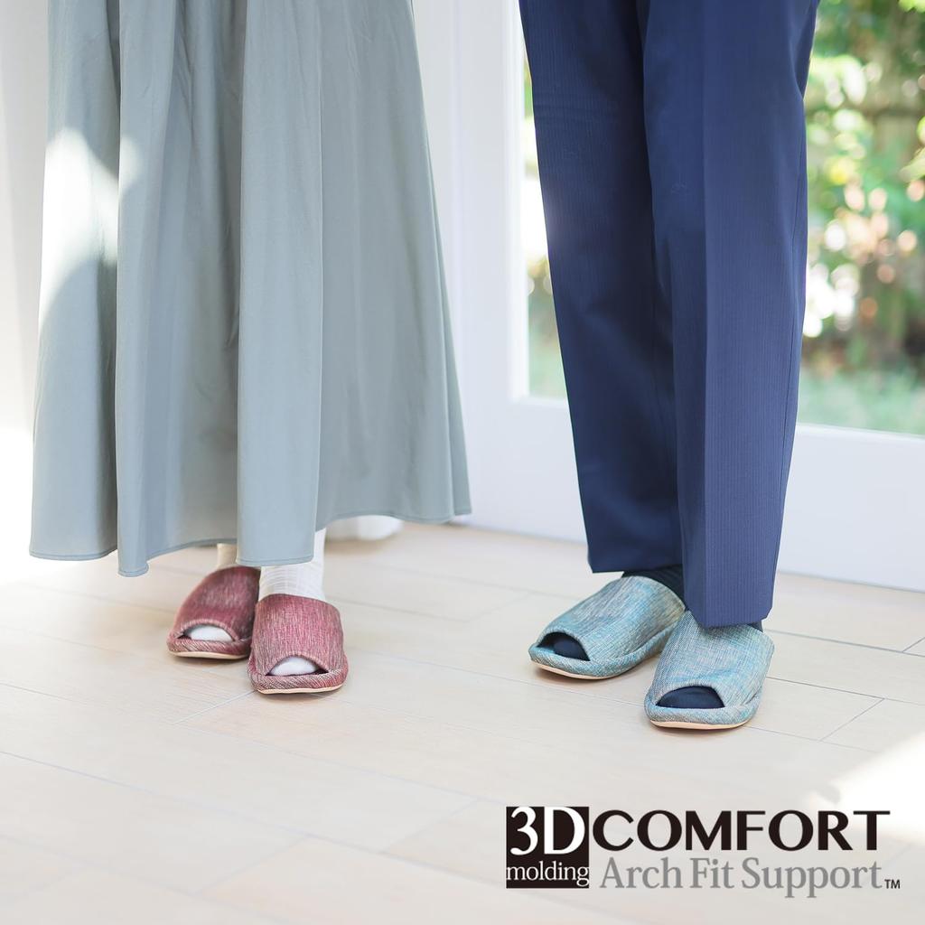 Okamura 3D Comfort Glitter LL Size Slippers, Charcoal,