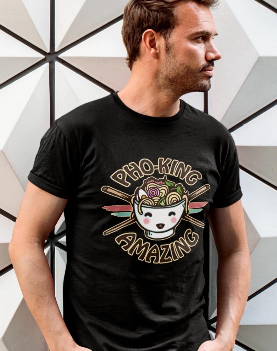 Pho King Amazing Noodle Soup Bowl Tshirt Kawaii Ramen Shirt Vietnamese Funny XL