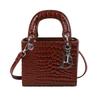 2026 Autumn Princess Diana Crocodile Pattern Mini Handbag - Versatile Luxury Shoulder Crossbody Bag