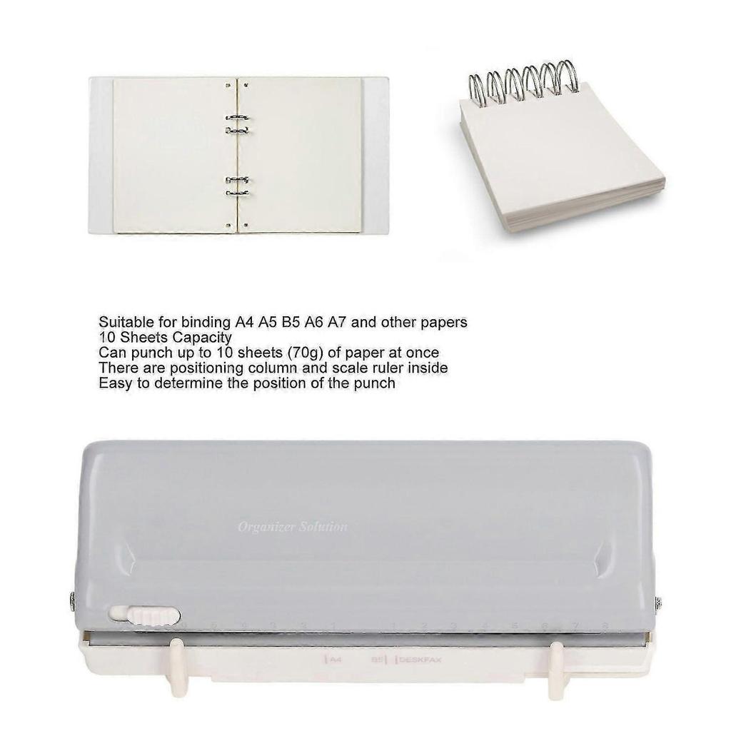 2025 Latest Model 6 Hole Paper Puncher 10 Sheet Capacity Adjustable Center