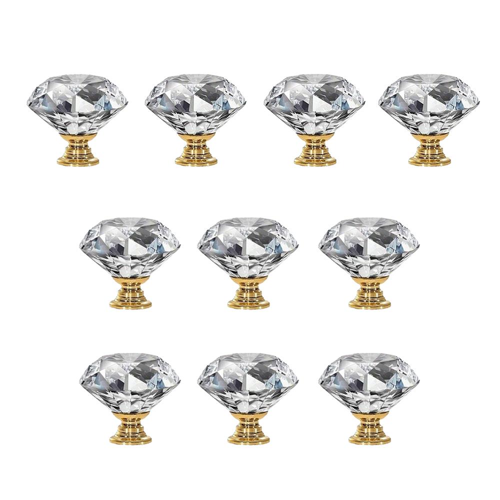 1/4/6/10 pieces crystal glass cabinet handles 30mm diamond drawer kitchen cabinet dresser cupboard wardrobe handles