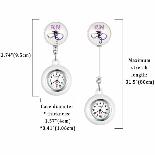 Lancardo Nurse Watch, Pocket Watch with Detachable Silicone Handle, Extendable, for Men and Women, Cute RN Stethoscope, Perfect Gift for Nurses and Ca