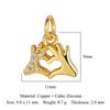 Trendy Brass Cubic Zirconia Life Tree Crown Charm Women Fish Paw Cow Pendant DIY Jewelry Bracelet Earring