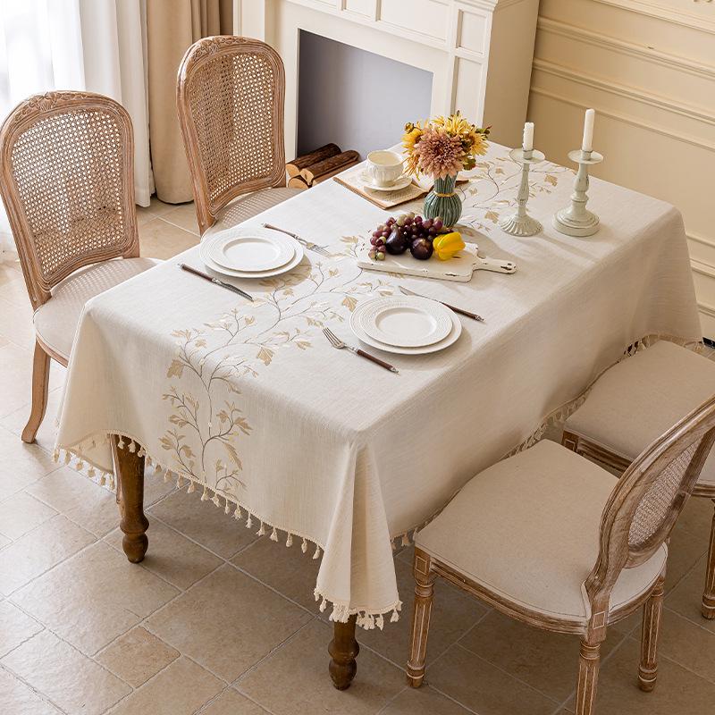 Față de masă impermeabilă și rezistentă la praf din bumbac-in de stil nordic - Rectangulară, Husă rezistentă la uzură pentru măsuță de cafea