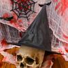 Halloween Magic Wizard Hat Triangle Witch Cap Kids Adults Halloween Party Cosplay Costume Props Black White Yard Hanging Hats