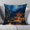 ART Korea Foguo Temple Pillow Case Anti-dustmite Pillowcase Invisible zipper silky short plush Sofa cushion cover