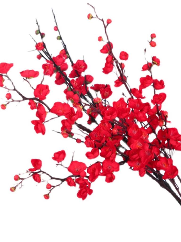Artificial Plum & Peach Blossom Bonsai: Winter Sweet Flower Decor for Living Room or Study