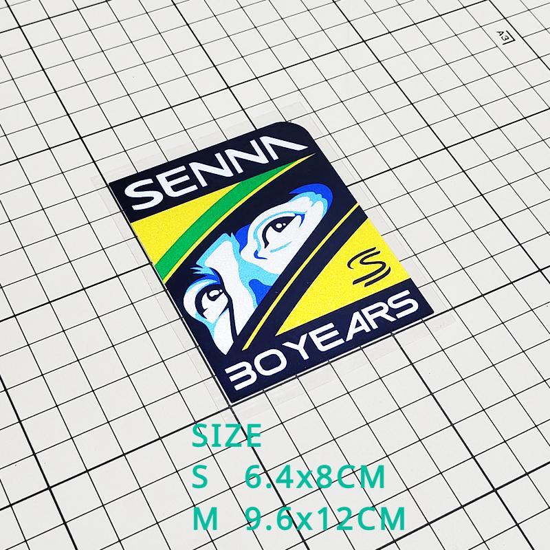 

SENNA 30 ЛЕТ Автомобильные Наклейки Мотоциклетный Шлем Декор Окно Бампер Покрытие Царапин Авто Аксессуары Самоклеящиеся Наклейки 8CM