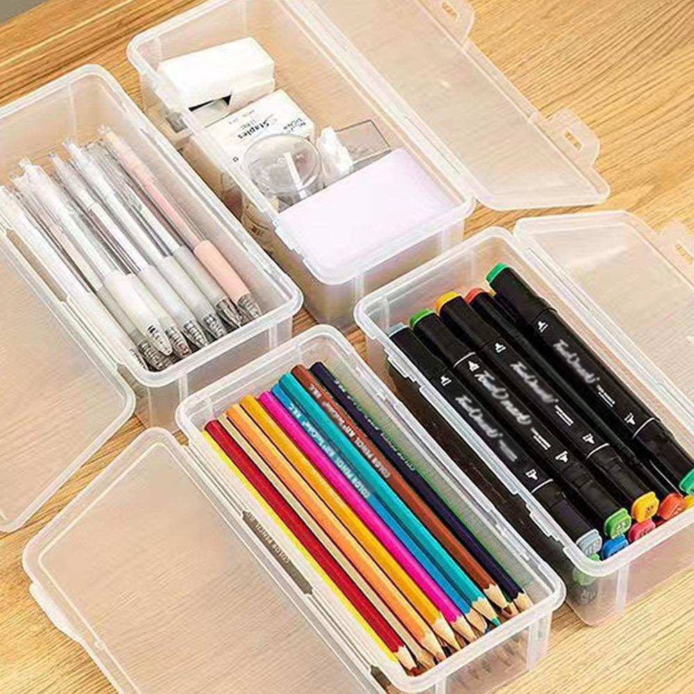 Transparent Pencil Case Box Pencil Box Multi-function Stationery Organizer School Supplies For Office Pen Box Kits Sacs Pen Case