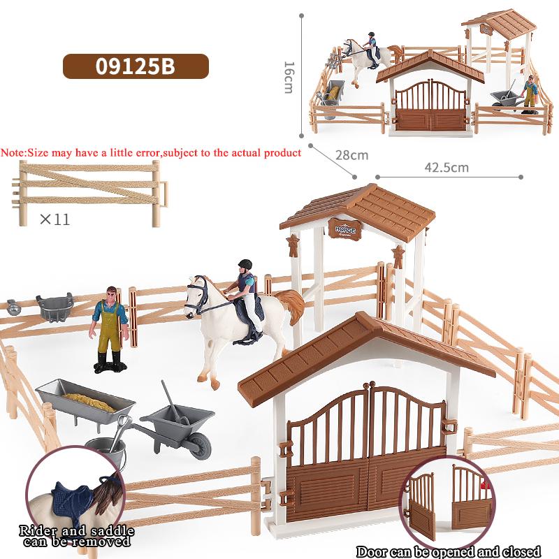 Oenux Model Konia Farmowego Wyścigowego Figurki Akcji DIY Jeździectwo Jeździec Zwierzęta Figurka Śliczna Edukacja Kolekcja Zabawka dla Dzieci Prezent