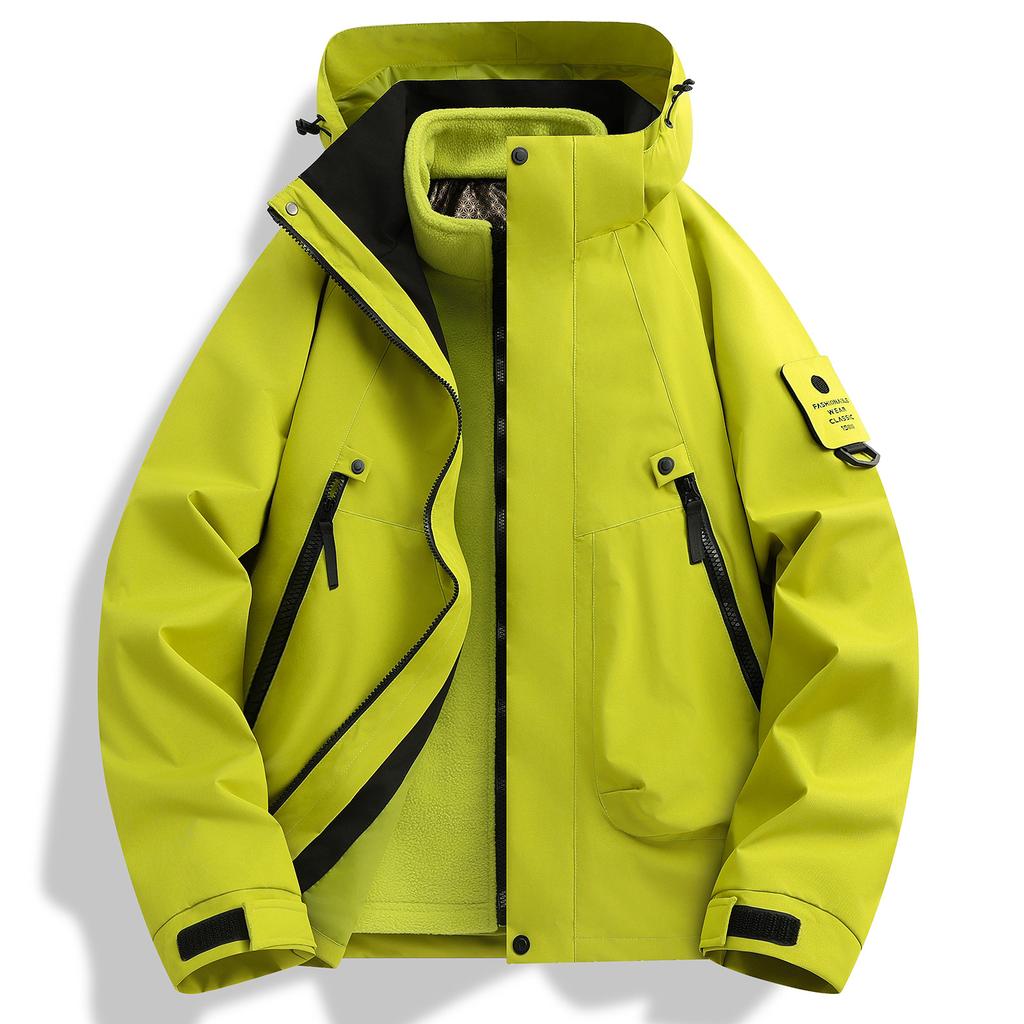 Couple Large Size Three-in-One Shock Clothes Men's Jacket Windproof Jacket Large Size Removable Two-Piece Clothes