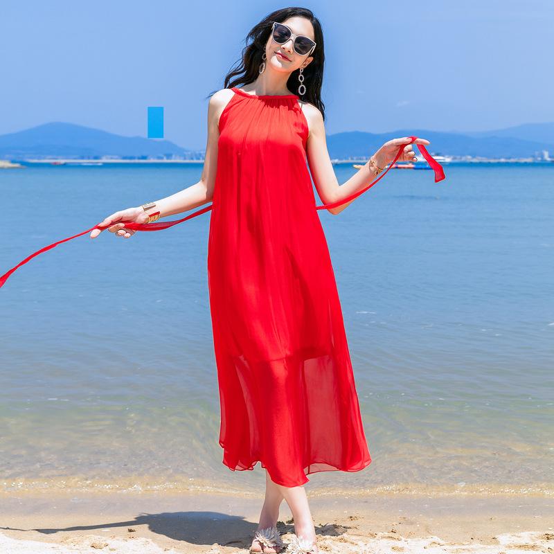 Mulberry Silk Bohemian Long Dress for Women