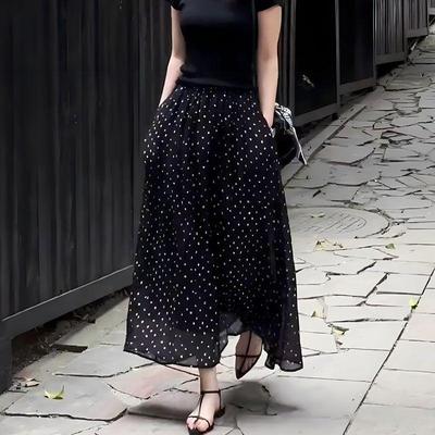 2025 Women's Polka Dot A-Line Skirt: New Summer French High-End Light Luxury Fashion
