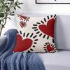 Illustration Love Square Jacquard Pillow Cover for Sofa Office Waist Cushion Cover Home Decorative Pillowcase