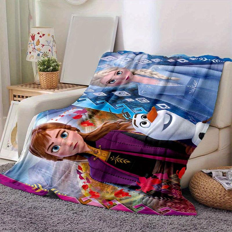 

1pc. Frozen II Anna & Elsa & Olaf Design Blanket, Home Office Outdoor Gift (80x120cm) 130x150cm