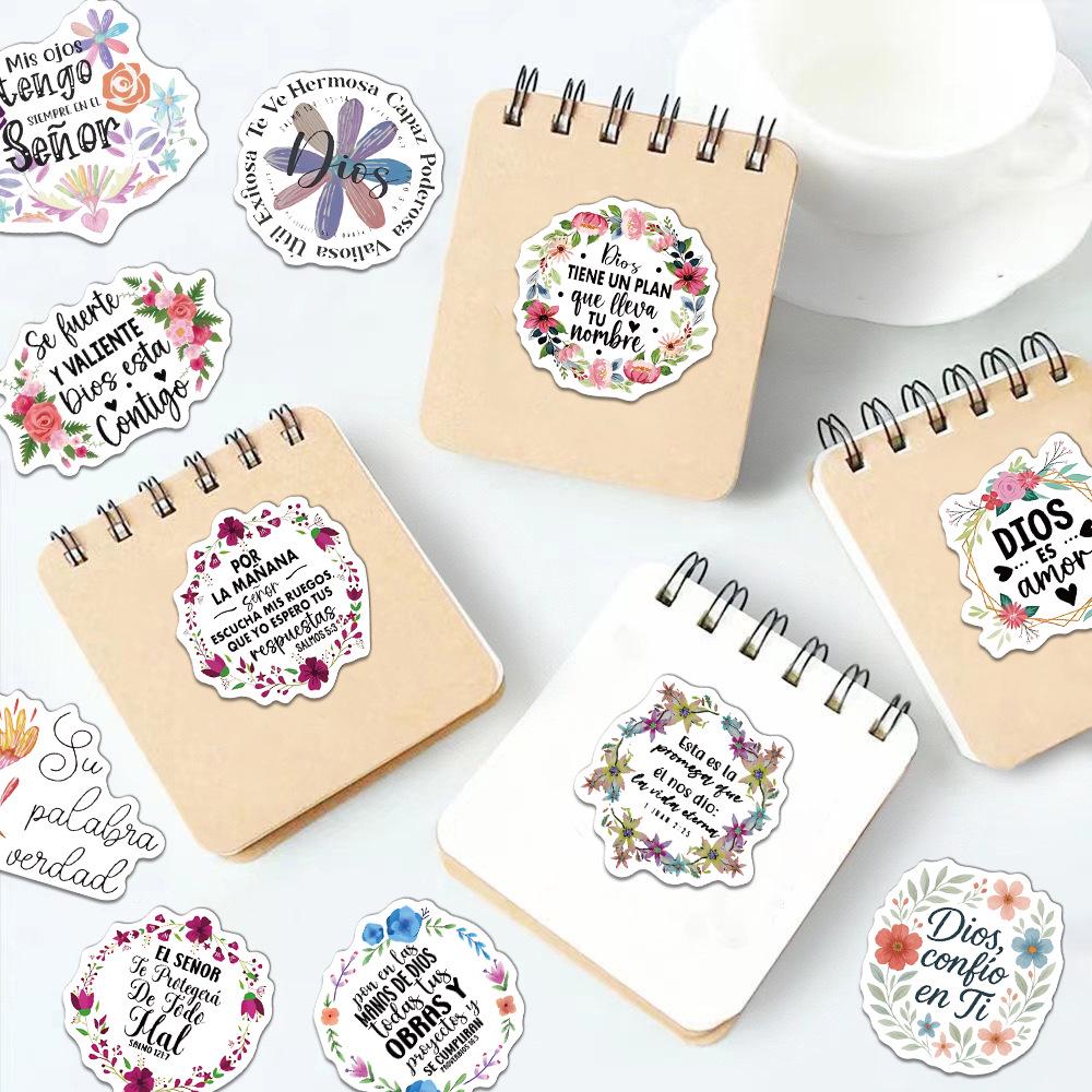 50-Pack Spanish Motivational Stickers for Journals, DIY, Water Bottles & Phone Cases