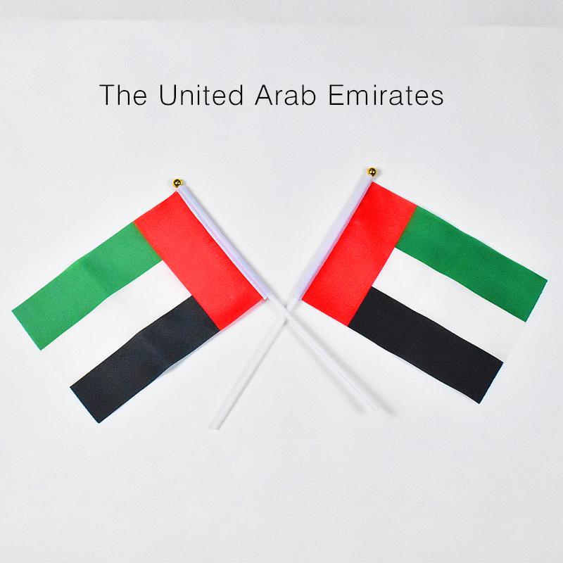 Zjednoczone Emiraty Arabskie 10 sztuk flag do machania 14*21cm