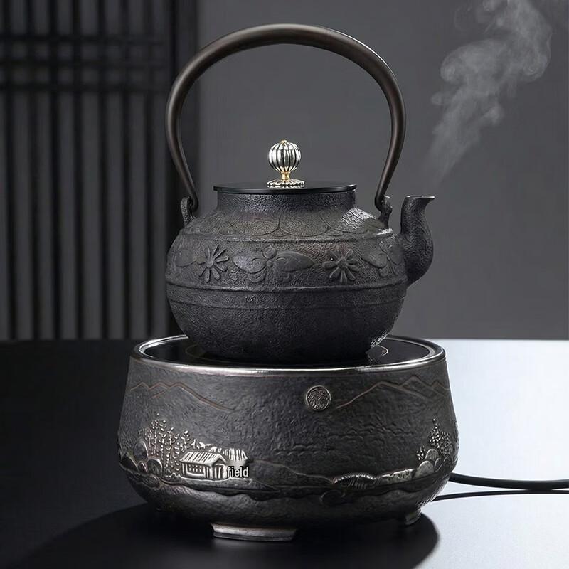 Nagoya Chiyo Hiramarukiku Japanese Cast Iron Tea Kettle