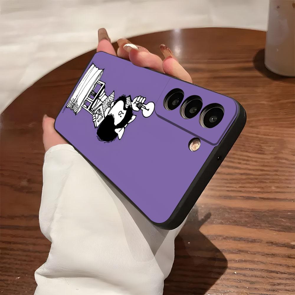 Anime M-Mafalda Phone Case For Samsung S26 S25 S24 FE S23 S22 S21 Plus S20 Ultra Note20Ultra Black Soft Shell