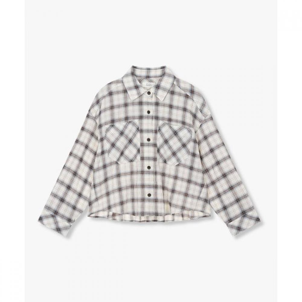 Studio Tomboy Check Pattern Crop Shirt 9176221982 Ivory/OS
