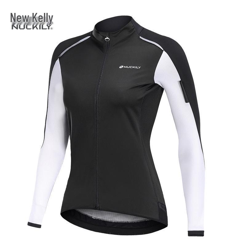 

NUCKILY Women s Autumn Cycling Jersey – Breathable Long Sleeve Mountain Bike Jacket Large чёрный