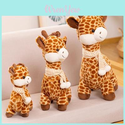 Cute Giraffe Plush Doll High Quality Short Plush Stuffed Animal Scarf Toy For Children