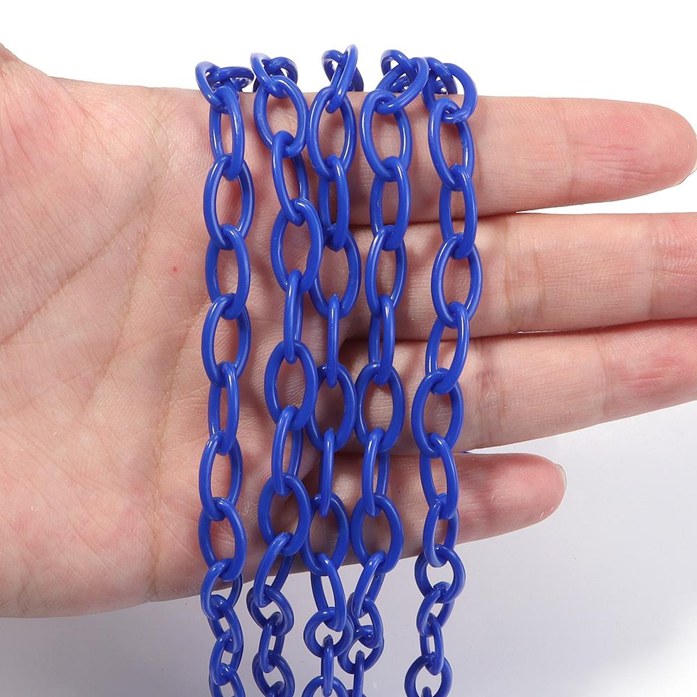 5pcs/lot 50cm Plastic Link Chain Colorful Extension Chains For Jewelry Making DIY Bracelet Necklace Phone Key Bag Chain Supplies