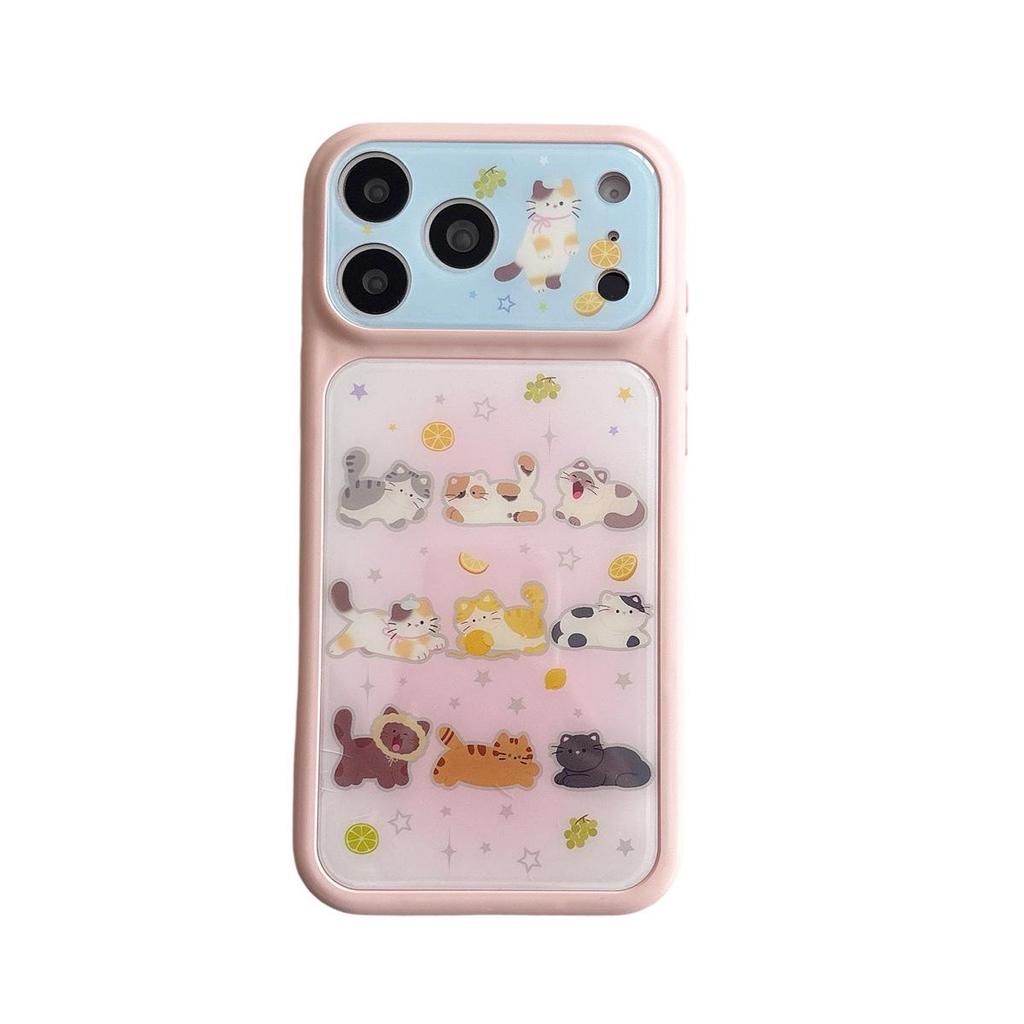 Cartoon Kitten iPhone 15/Pro Max Anti-Fall Case