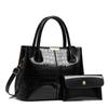 Fashion Crocodile Pattern Mother and Daughter Bag Large Capacity Bright Leather Waterproof Multi-compartment Fine Texture Handbag Shoulder Bag