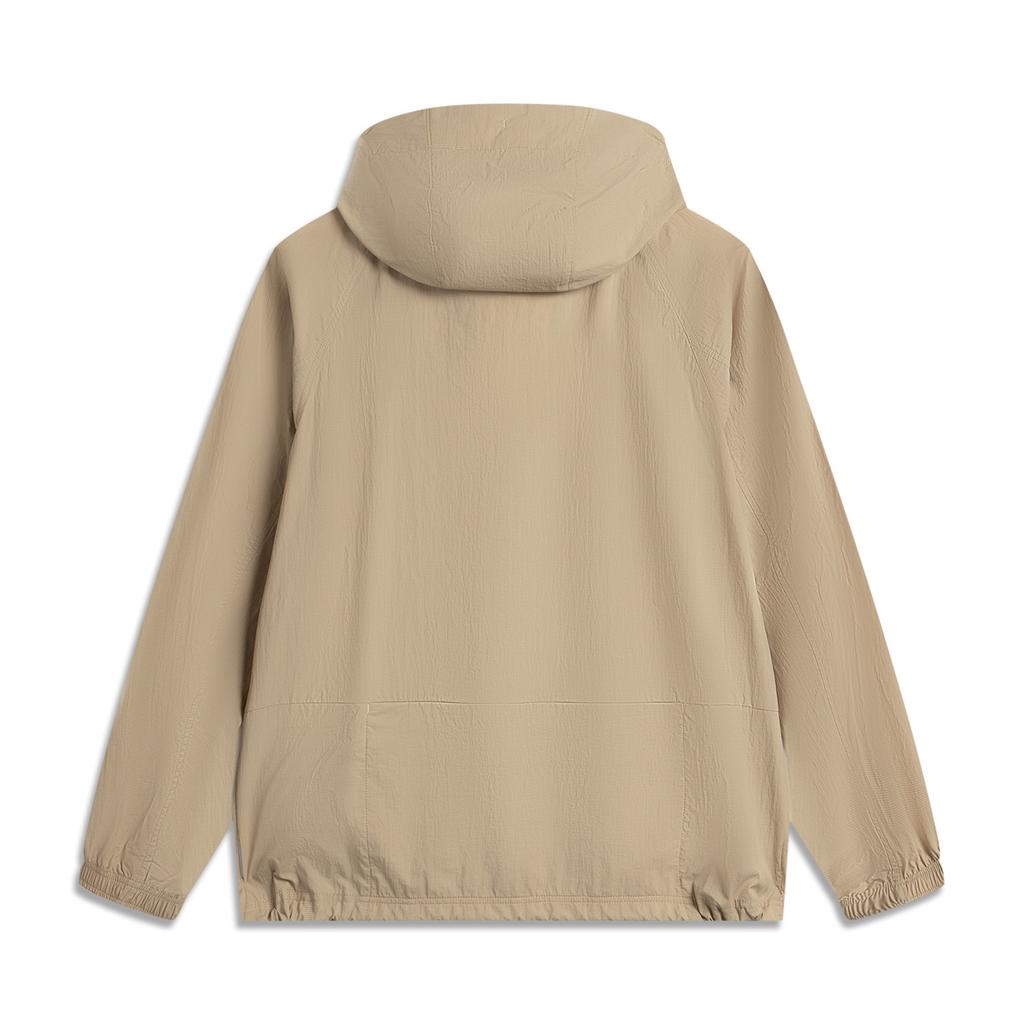 Li Ning Sports Lifestyle Series Casual Simple Hooded Loose Letter Jacket Men Jacket Brown Khaki AFDV651-7