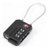 TSA Lock Wire Padlock Black for Travel Safe Security Goods Dial Type (T-2)
