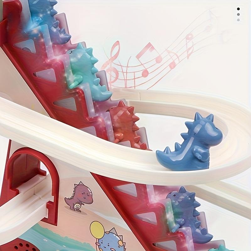 Dinosaur Track Slide Toy, Electric Climbing Stairs, Music Light, Kids Educational Toy, Birthday Gift