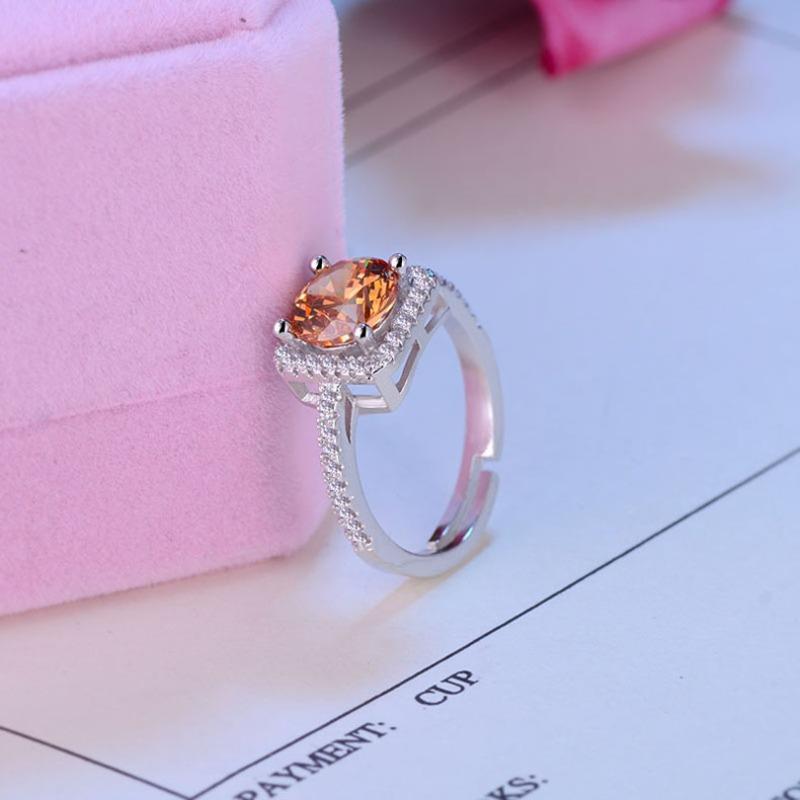 Heart-shaped Jewelry Women's Finger Ring, Elegant Wedding Ring with Six Claws and Simple Heart Design, Women's Engagement Ring Accessory