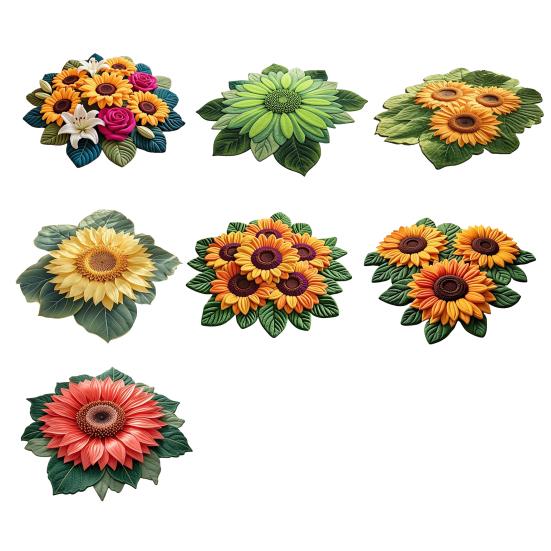 Sunflower Floor Mat Non-Slip Living Room Rug Farmhouse Area Rug Decorative Flower Carpet for Bedroom Playroom Bathroom