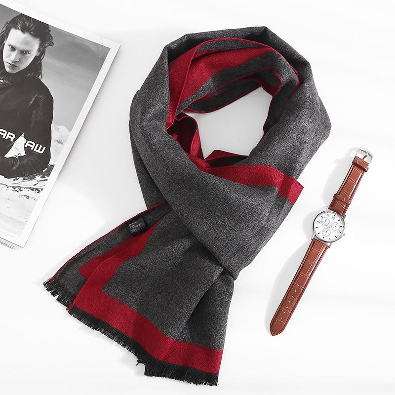 Fashion 180*35Cm Scarves Man Autumn Winter Thick Warm Cashmere Business Long Wraps Boy Classic Shawl Free Shipping Muffler