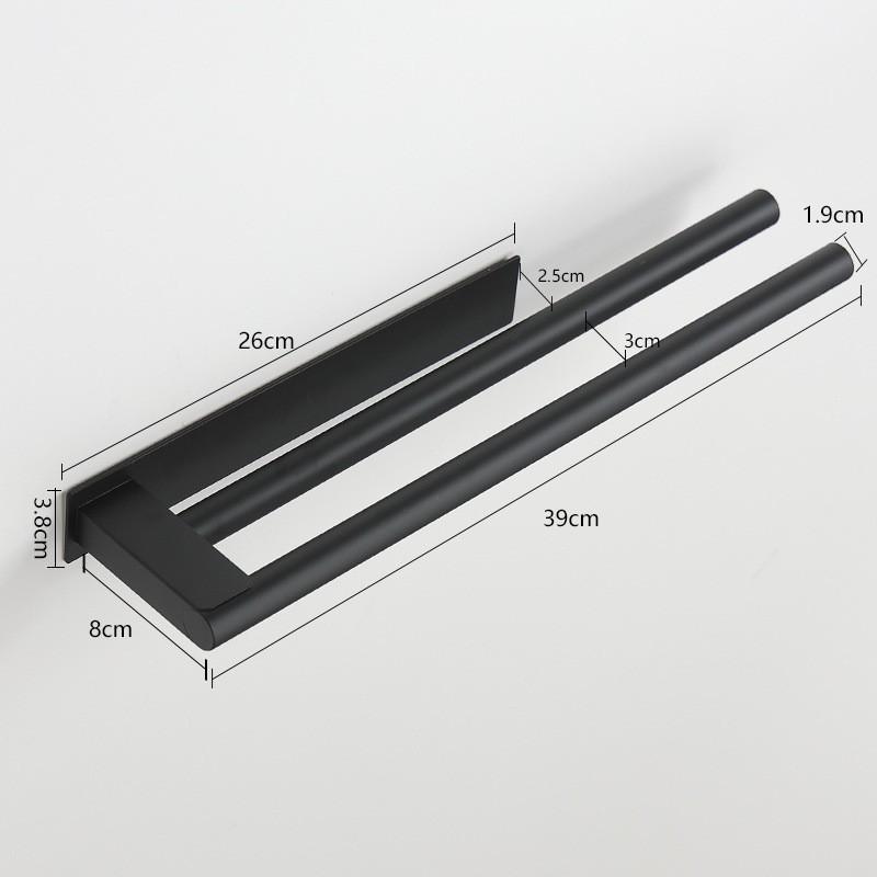 Bathroom Towel Racks No Drill Double Adhesive Towel Bar Stainless Steel Matte Black Towel Holder for Bathroom Kitchen