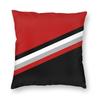 Grijs Zwart Rood Diagonale Strepen Vierkante Kussensloop Polyester Linnen Fluweel Bedrukt Rits Decor Huis Kussenhoes