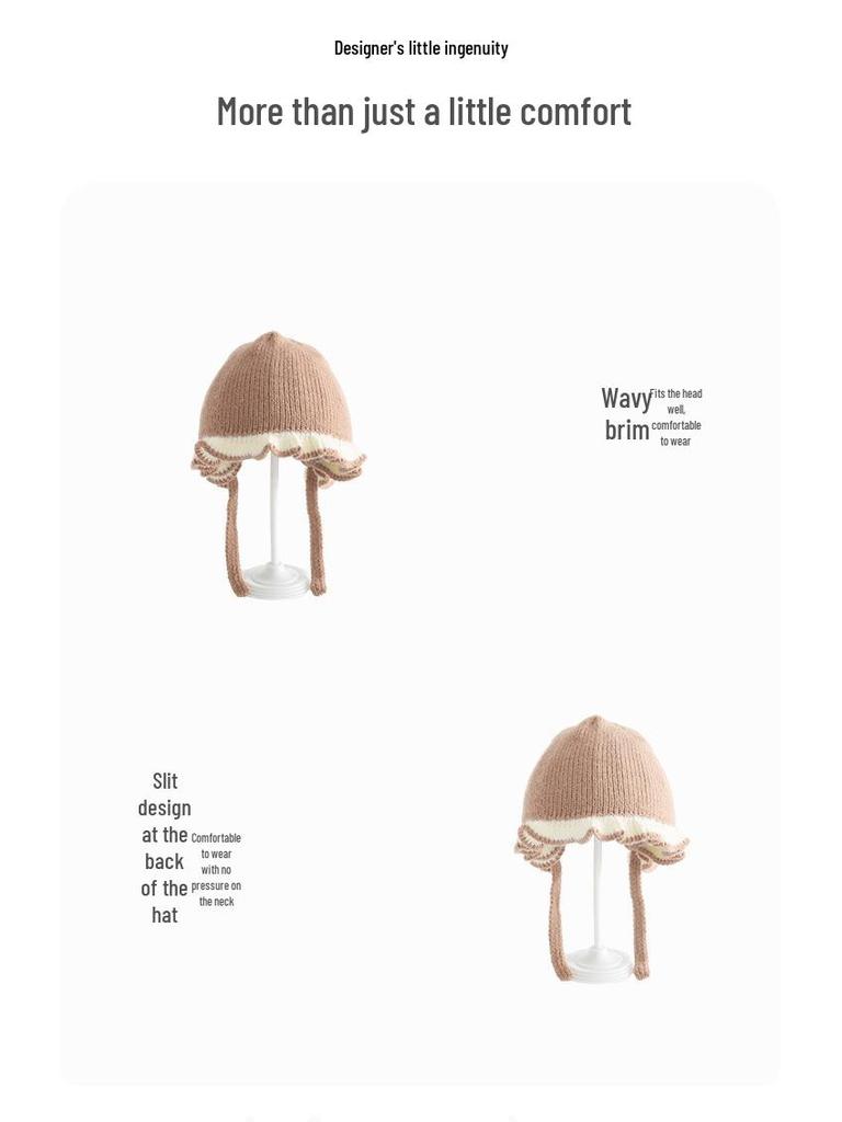 Entzückende winddichte Baby-Strick-Turbanmütze mit Kälteschutz