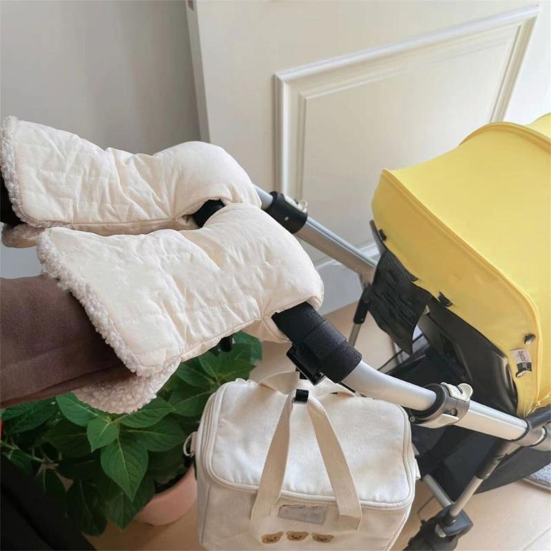 Soft Baby Stroller Handmuffs Insulated Pushchair Hand Warmer Windproof Cart Hand Muff Winter Season Warm Gloves