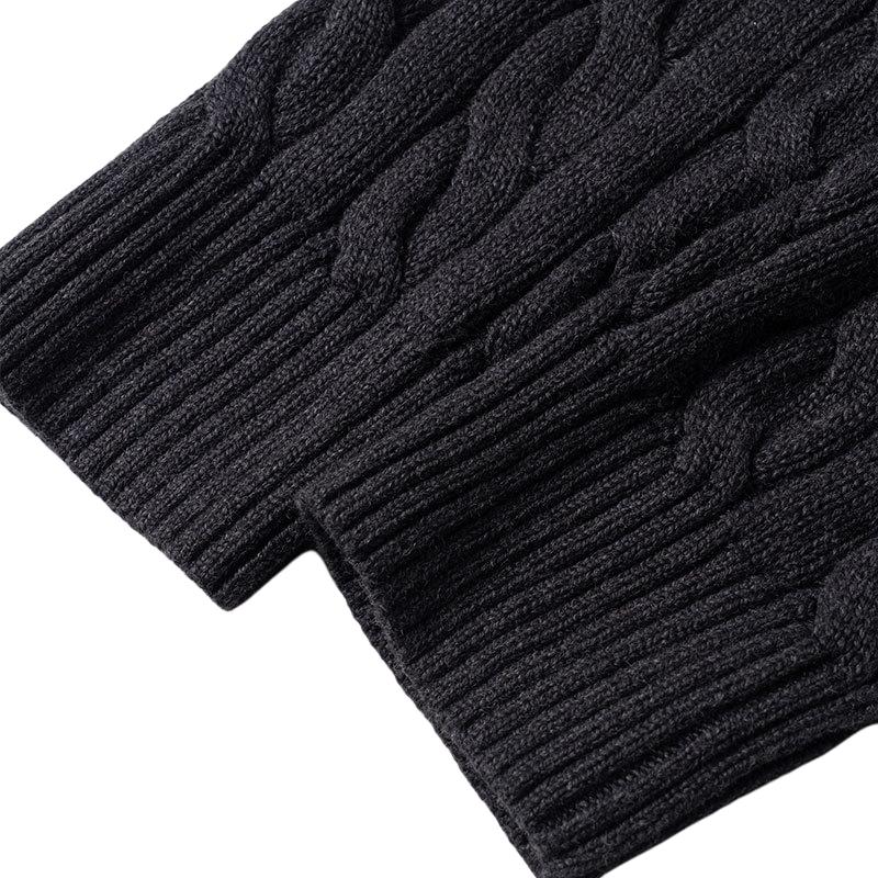 Polo Ralph Lauren FW23 Solid Logo Embroidered Cable Knit Crew Neck Long Sleeve Sweater Men sweater Gray 710918998-019