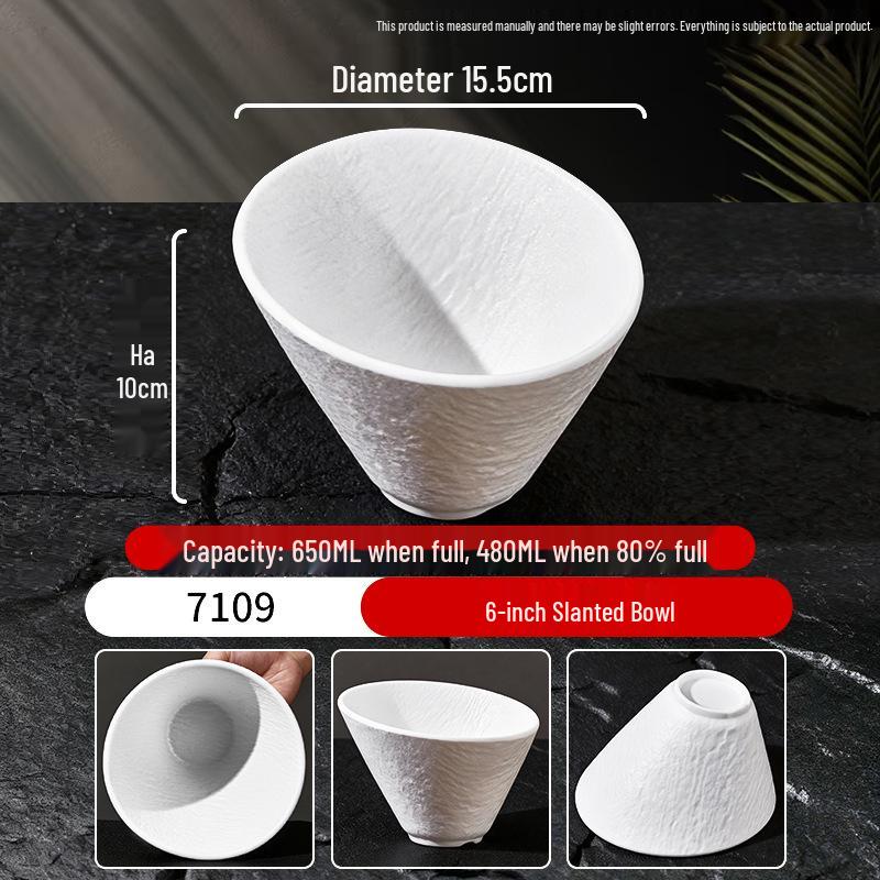 Melamine Porcelain-Style Rice Bowl & Dipping Sauce Dish Set