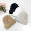 Women's Men's Couple Daily Rich Fur Beanie Hat