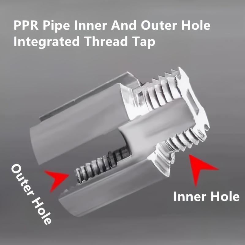 [Rohrlocheisen-Satz] 3-teiliger integrierter Rohrlocheisen-Satz - Hocheffizientes Gewindeschneidwerkzeug, PPR-Rohrreparaturset für die Größen 1/2"-DN15 & 3/4"-DN20