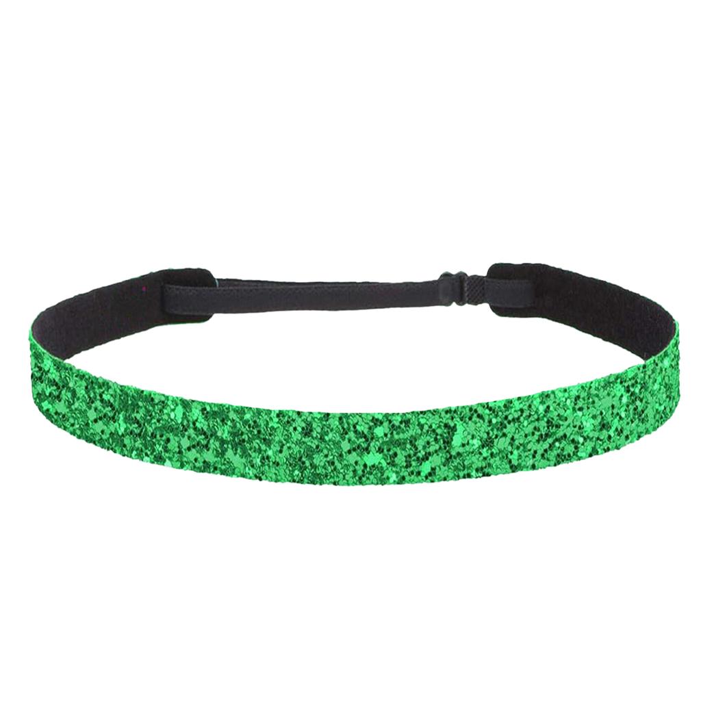 Adjustable Glitter Sequin Headbands for Women, Non Slip Velvet Lined Sports Yoga Hair Bands, Sparkly Elastic Head Wraps for Party Festival Gym Running