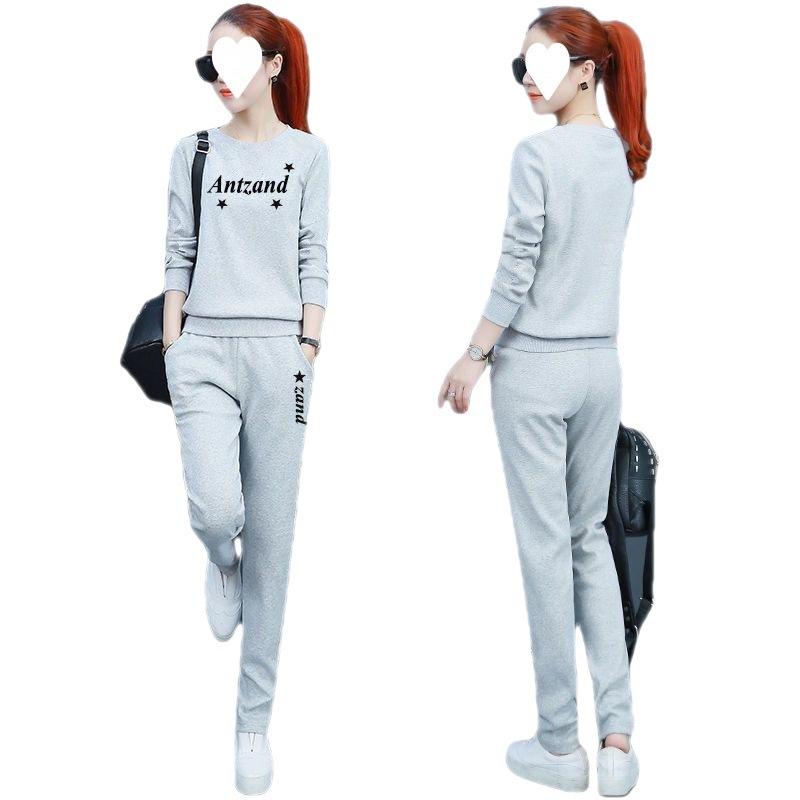 Sportswear Suit for Women in Spring and Autumn Korean Style Loose Fashionable Casual Long-sleeved Two-piece Set